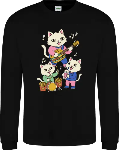 Burger Jam Kawaii Rocker Cats Retro Pastel Graphic