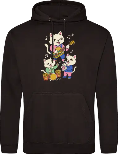 Burger Jam Kawaii Rocker Cats Retro Pastel Graphic