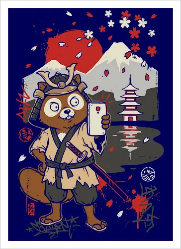 Tanuki Samurai Selfie