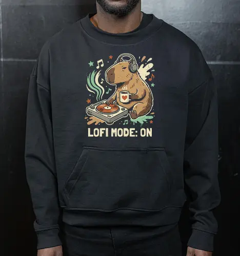 Chill Capybara DJ Retro Aesthetic