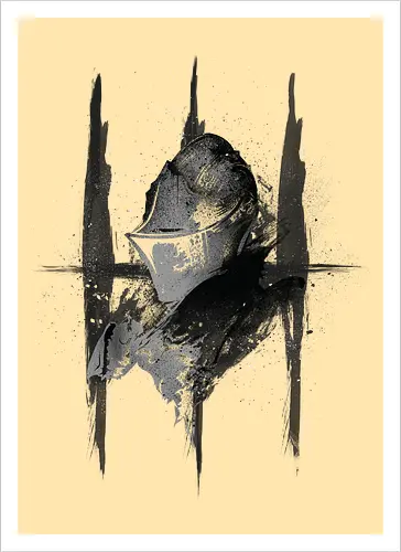 Soul Protector - Soulslike Guardian Knight - dark souls t-shirt, soul protector, wächter ritter, gamer kleidung, fromsoftware, action rpg, teetan, you died, souls-like, dunkle fantasie, lordran, anor londo, boss fight, estus flask, aquarell kunst - Kunstdruck