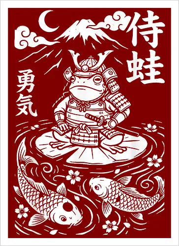 Samurai Frosch Anime Krieger Katana Japan