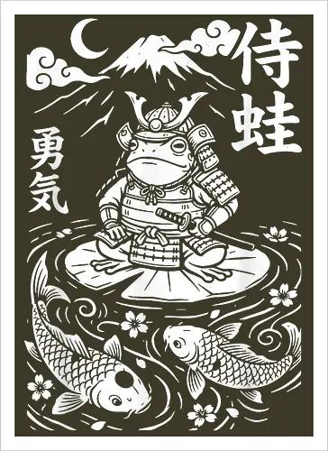 Samurai Frosch Anime Krieger Katana Japan