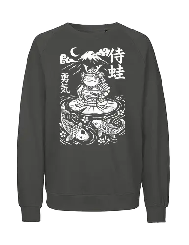 Samurai Frosch Anime Krieger Katana Japan - Samurai Frosch, Anime Frosch, Japan Anime Shirt, Katana Design, Otaku Kleidung, Kawaii Samurai, Anime Streetwear, Japan Ästhetik, Manga Stil, Ninja Frosch, Anime Tier, Krieger Frosch, Japan Kultur, Anime Geschenk, Lustiges Anime Shirt - Fairtrade Sweatshirt