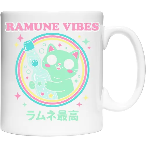 Kawaii Mint Cat Retro Japanese Soda Graphic