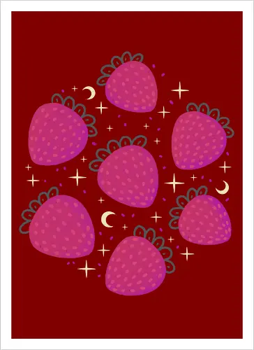 Cute Dark Strawberries