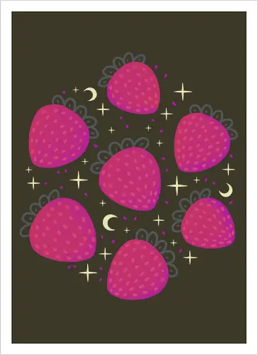 Cute Dark Strawberries