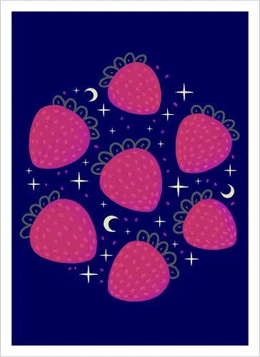 Cute Dark Strawberries