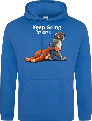 Keep Going Monkey Motivation Retro Japanese Graphic