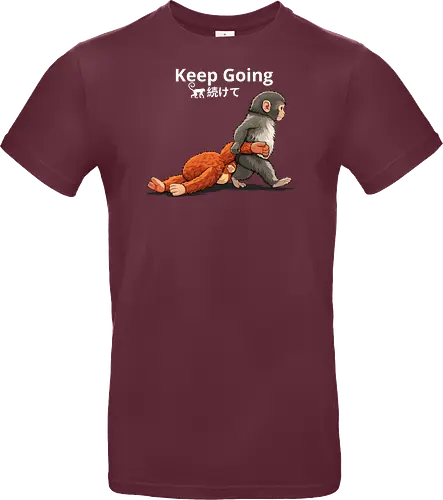 Keep Going Monkey Motivation Retro Japanese Graphic