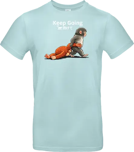 Keep Going Monkey Motivation Retro Japanese Graphic