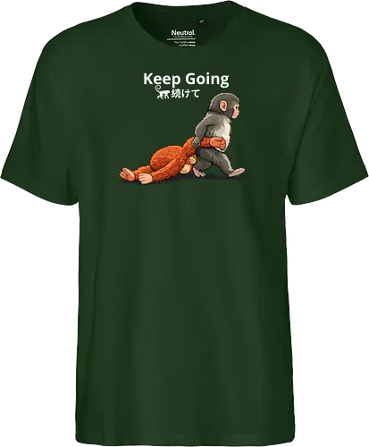 Keep Going Monkey Motivation Retro Japanese Graphic