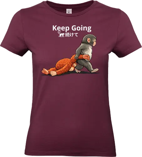 Keep Going Monkey Motivation Retro Japanese Graphic