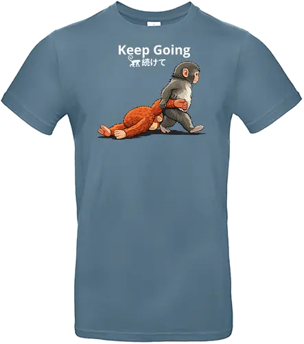 Keep Going Monkey Motivation Retro Japanese Graphic