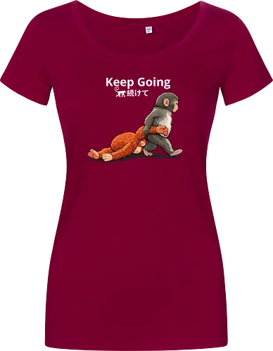 Keep Going Monkey Motivation Retro Japanese Graphic