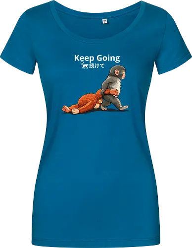 Keep Going Monkey Motivation Retro Japanese Graphic
