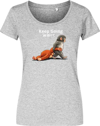 Keep Going Monkey Motivation Retro Japanese Graphic