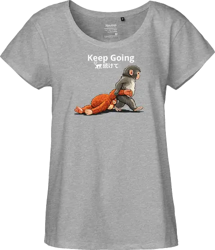 Keep Going Monkey Motivation Retro Japanese Graphic
