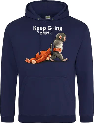 Keep Going Monkey Motivation Retro Japanese Graphic