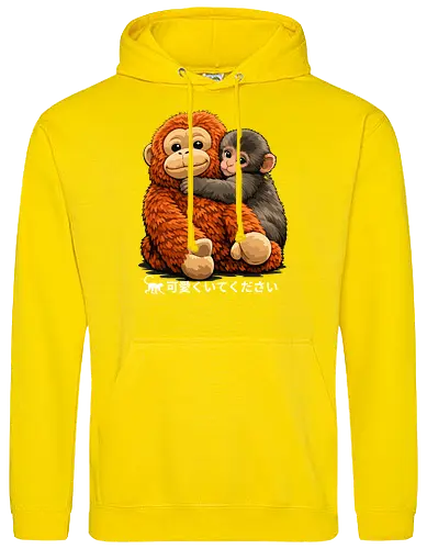 "Stay Cute" Adorable Baby Monkey Hug Retro Japanese Graphic