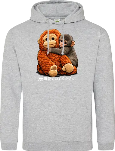 "Stay Cute" Adorable Baby Monkey Hug Retro Japanese Graphic