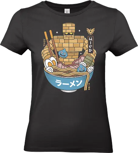 Erdrea Monsters Ramen Grunge - Quest, dragon quest xi, slime, king slime, monsters, golem, gaming, gamer, video game, video games, erdrea, rpg, jrpg, echoes of an elusive age, ramen - Standard T-Shirt (Frauen)