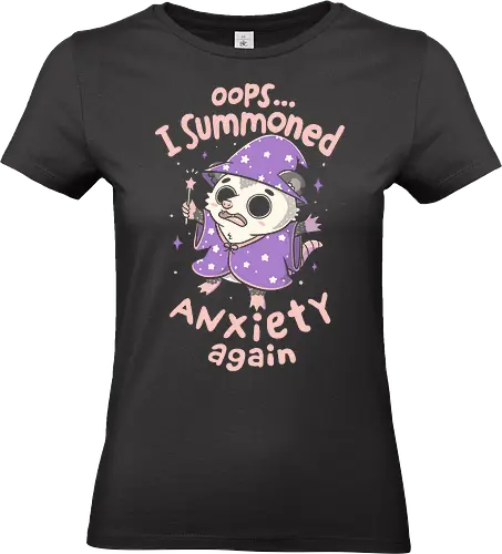 I Summoned Anxiety Again - koalatees, koalastudio, koala, anxiety, anxious, overthinking, possum, wizard, magic, mental, sarcastic, spooky, introvert, funny - Standard T-Shirt (Frauen)