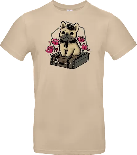 French Bulldog on Vintage Travel Suitcase