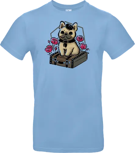 French Bulldog on Vintage Travel Suitcase