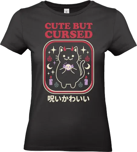 Cute But Cursed - cute but cursed shirt, kawaii devil cat t-shirt, pastel goth cat graphic tee, occult kitty apparel, spooky cat lover gift, witchy aesthetic streetwear, black cat with horns design, japanese noroi kawaii clothing, gothic feline t-shirt, pagan cat merch, crescent moon and skull art, dark kawaii fashion, creepy cute cat top, pentagram aesthetic shirt, magical cat graphic tee, harajuku goth clothing, mystical kitten t-shirt, emo cat apparel, aesthetic witchy cat shirt - Standard T-Shirt (Frauen)