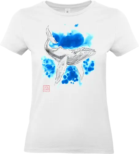 turquoise whale - whale, sumie, japan - Standard T-Shirt (Frauen)