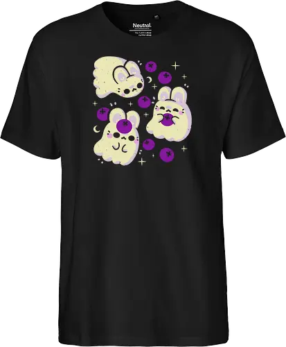 Cute Bunny Ghosts and Blueberries