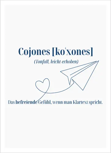 Cojones [koˈxones]-Klartext Rückendruck