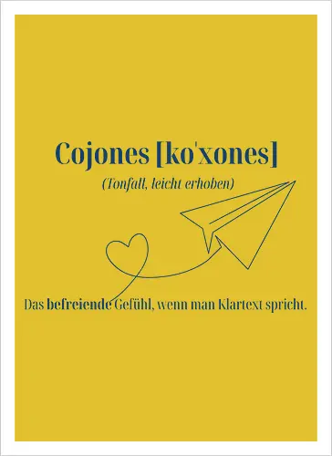  Cojones [koˈxones]-Klartext Rückendruck
