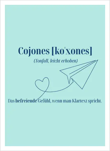  Cojones [koˈxones]-Klartext Rückendruck