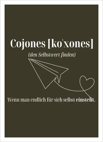 Cojones [koˈxones]-Selbstwert Frontdruck Brust