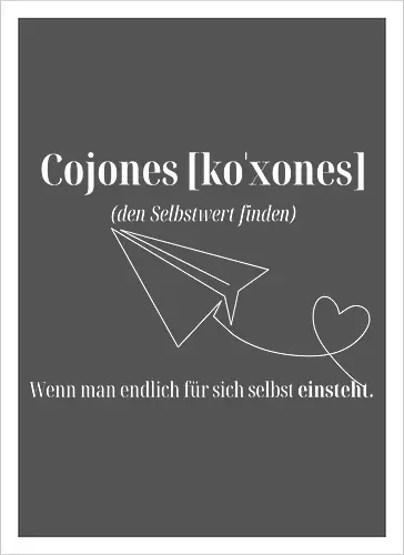 Cojones [koˈxones]-Selbstwert Frontdruck Brust