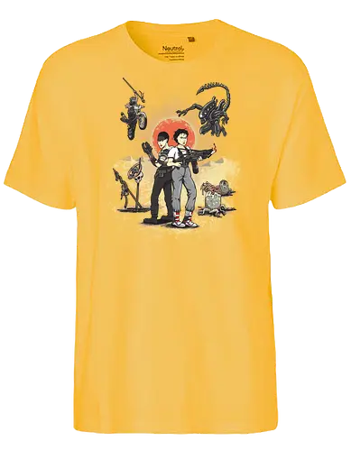 Wasteland-Kriegerinnen - Furiosa Trifft Ripley - furiosa t-shirt, ellen ripley alien, mad max fury road, kino kleidung, ikonische heldinnen, teetan, xenomorph, wasteland, sigourney weaver, klassische sci-fi, action kino, episches mashup, immortan joe, postapokalyptische kunst, kino kriegerinnen - Fairtrade T-Shirt