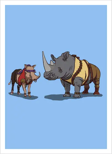 Mutanten-Duo - Bebop & Rocksteady TMNT