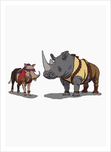 Mutanten-Duo - Bebop & Rocksteady TMNT