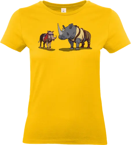Mutanten-Duo - Bebop & Rocksteady TMNT - bebop und rocksteady, tmnt schurken, geek kleidung, mutanten wildschwein, mutanten nashorn, teetan, foot clan, shredder, 80er cartoon, tmnt mutanten, komische schurken, mutanten schergen, 90er nostalgie, turtles t-shirt, teenage, mutant turtles - Standard T-Shirt (Frauen)
