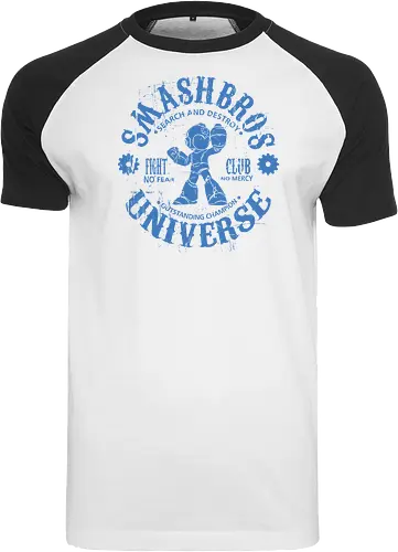Smash Bros Fight Club - Gaming Fighter - mega man t-shirt, smash bros fighter, fight club, gamer kleidung, blue bomber, teetan, robot master, super smash bros, mega buster, vintage kunst, mega man x, grunge kunst, champion fighter - Raglan T-Shirt
