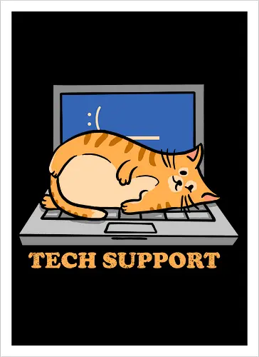 Tech Support Cat Funny Programmer 