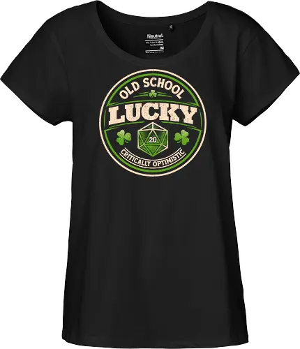 Old School Lucky D20 Gaming Badge 