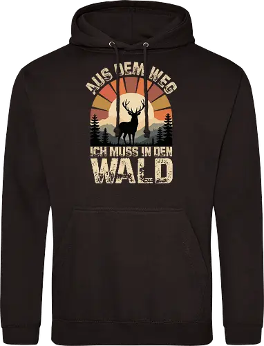 Hirsch Vintage Natur Spruch | Aus dem Weg – Ich muss in den Wald 