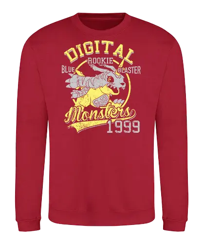 Blauer Zerstörer Vintage - Monster Digital - digimon t-shirt, Monster, teetan, blauer blaster, anime kleidung, reptilien digimon, matt ishida, garurumon, digimon adventure, digitalisierung, 90er anime, Toy manufacturer, schüchterner charakter, vintage kunst, monster 1999 - Sweatshirt