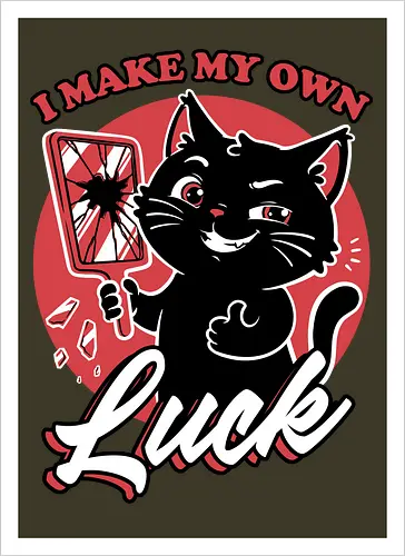 Black Cat Mirror Luck