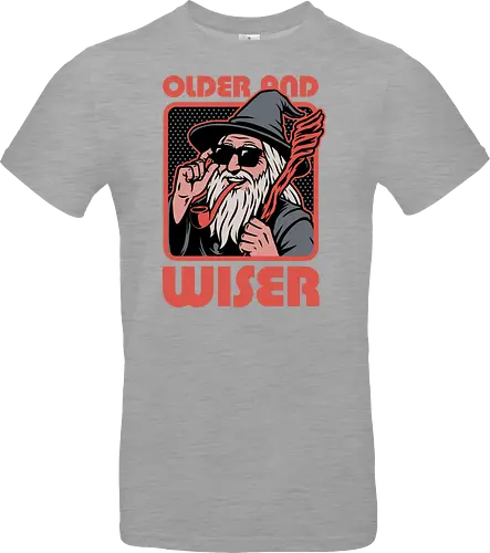 Old Wise Wizard Pop Art - Middle Age, Middle Earth, Grey, Cool, Wiser, Wise, Older, Old, Adventure, Fantasy, Books, Book, Bookworm, Retro, Retro Vintage, Vintage, Medieval, Magic, Magical, Wizard Hat, Wizard, Pop Culture Wizard, Witchcraft, Sorcery, Sorcerer, Fun, Funny, Meme - Standard T-Shirt