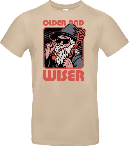 Old Wise Wizard Pop Art - Middle Age, Middle Earth, Grey, Cool, Wiser, Wise, Older, Old, Adventure, Fantasy, Books, Book, Bookworm, Retro, Retro Vintage, Vintage, Medieval, Magic, Magical, Wizard Hat, Wizard, Pop Culture Wizard, Witchcraft, Sorcery, Sorcerer, Fun, Funny, Meme - Standard T-Shirt