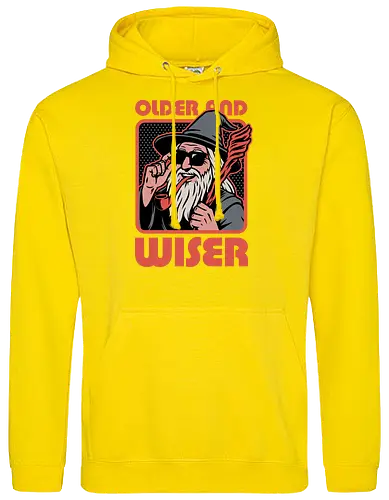 Old Wise Wizard Pop Art - Middle Age, Middle Earth, Grey, Cool, Wiser, Wise, Older, Old, Adventure, Fantasy, Books, Book, Bookworm, Retro, Retro Vintage, Vintage, Medieval, Magic, Magical, Wizard Hat, Wizard, Pop Culture Wizard, Witchcraft, Sorcery, Sorcerer, Fun, Funny, Meme - Standard Hoodie